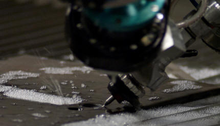 WaterJet cutting a hole